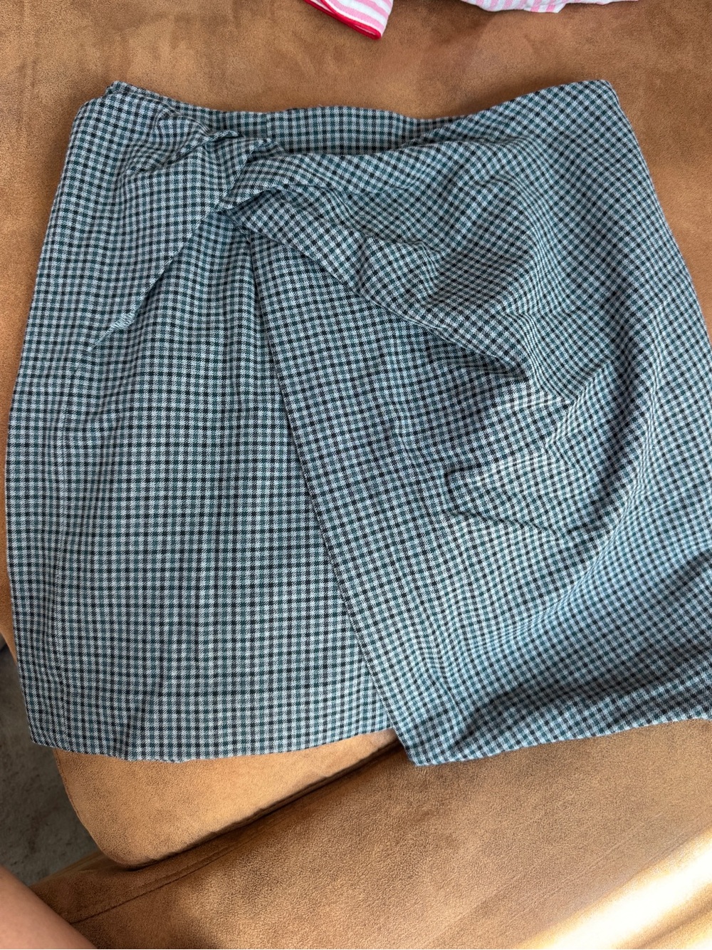 Babaton Black & White Checked Pencil Skirt with Front Drape size 0
